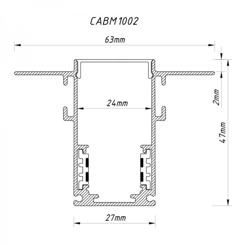 Шинопровод для низковольтных трековых светильников Ardero CABM1002 черный встроенный 2м (80139)