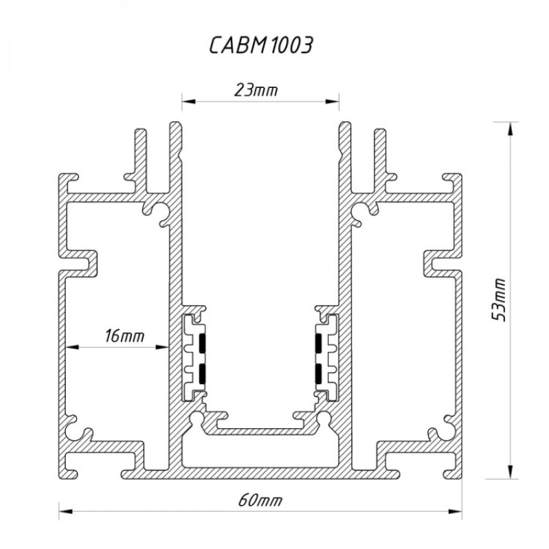 Шинопровод для низковольтных трековых светильников Ardero CABM1003 черный встроенный 2м (80142)