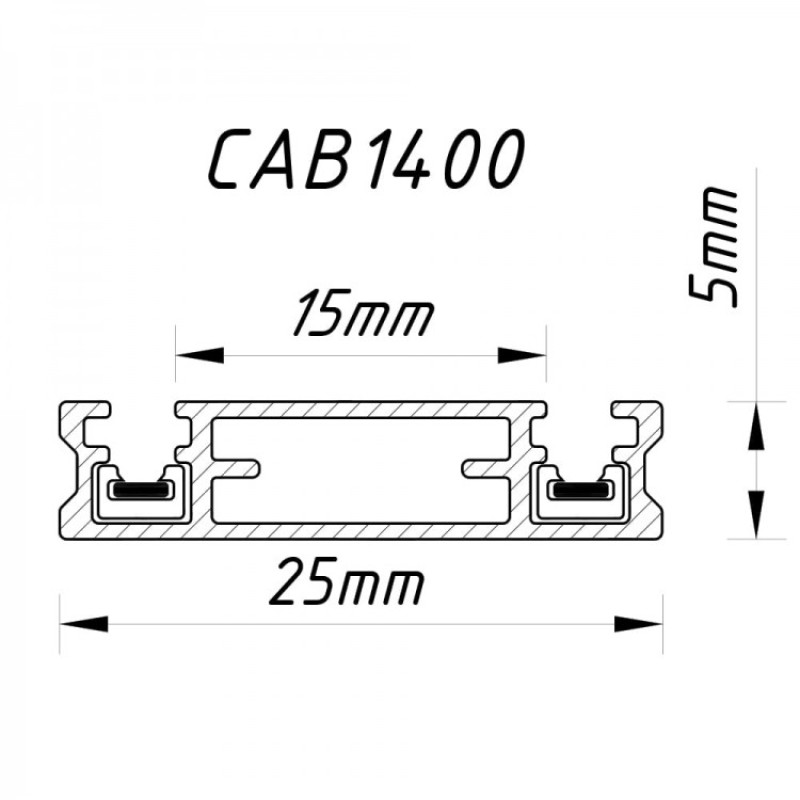 Шинопровід для низвольтних трекових світильників ARDERO CAB1400 ULTRA чорний накладний 2м 80104