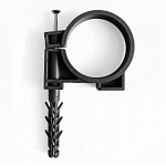 Обойма для труб и кабеля СКИМ с ударным шурупом D10-12мм черная (50шт)