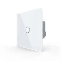 Сенсорная кнопка 1 сенсор Сухой контакт Livolo белое стекло (VL-C701IH-11)