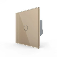 Сенсорна кнопка 1 сенсор Сухий контакт Livolo золото скло (VL-C701IH-13)