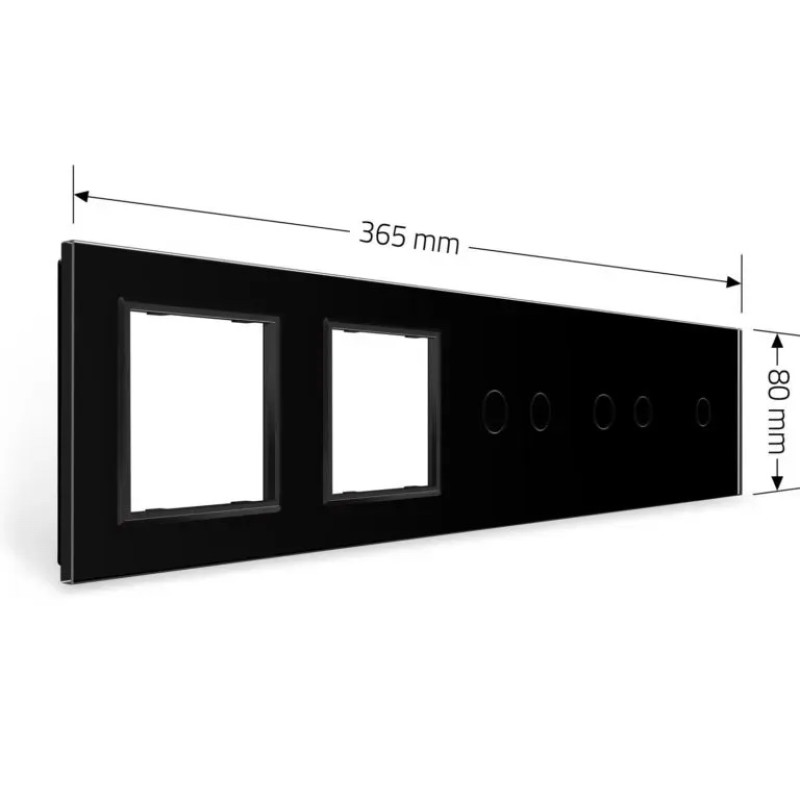 Рамка 5-постова для одного 1-сенсорного, двох 2-сенсорних вимикачів і двох розеток (1-2-2-0-0) LIVOLO