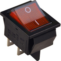 Переключатель 1 клав. с подсветкой KCD2-201N R/B 12 V AC/DC красный АСКО A0140040170