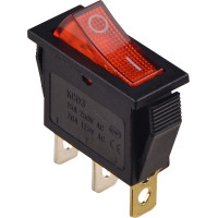 Переключатель 1 клав. с подсветкой KCD3-101N R/B 12 V AC/DC красный АСКО A0140040172