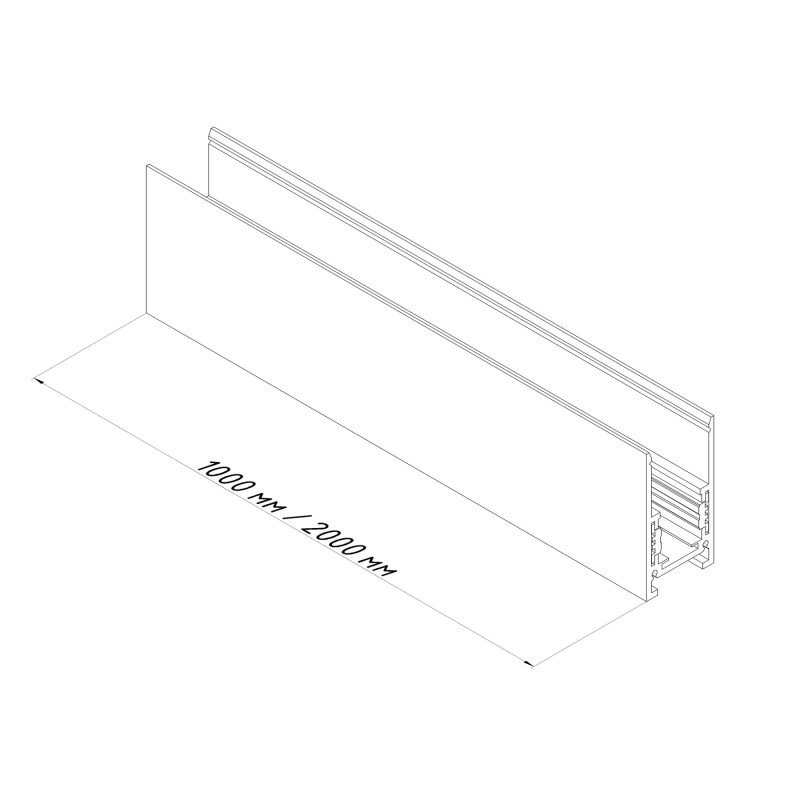 Магнітний трековий шинопровід OLEDIM 48V накладний чорний 1м 7771004