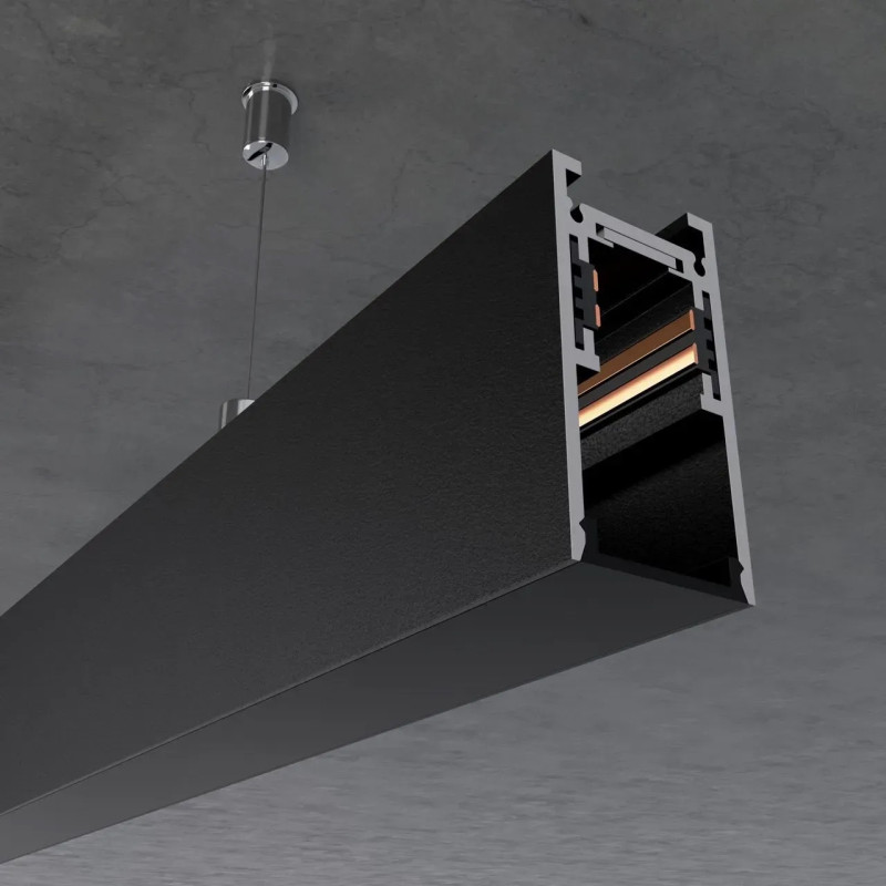 Магнітний трековий шинопровід OLEDIM 48V накладний чорний 1м 7771004