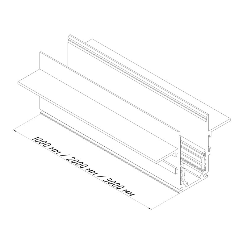 Магнітний трековий шинопровід OLEDIM 48V вбудований чорний 2м 7771002
