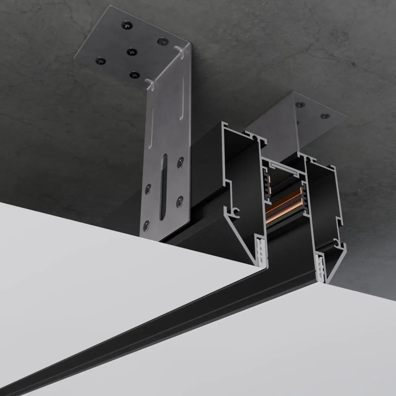 Магнитный трековый шинопровод OLEDIM OL21 48V для натяжного потолка (демпфер) черный 1м 7771006