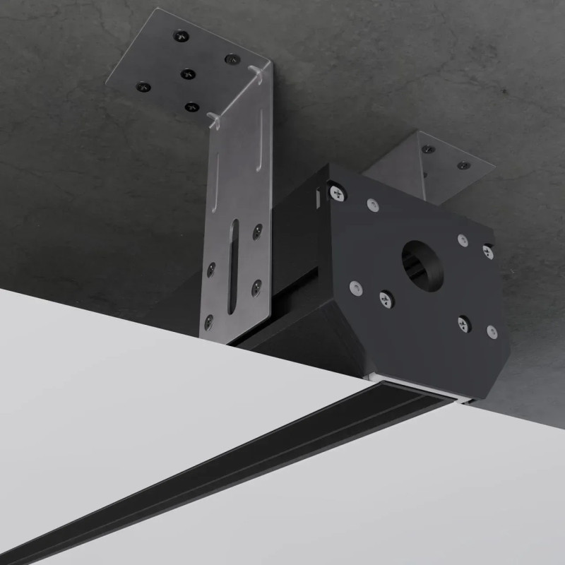 Магнитный трековый шинопровод OLEDIM OL22 48V для натяжного потолка (демпфер) черный 2м 7771007