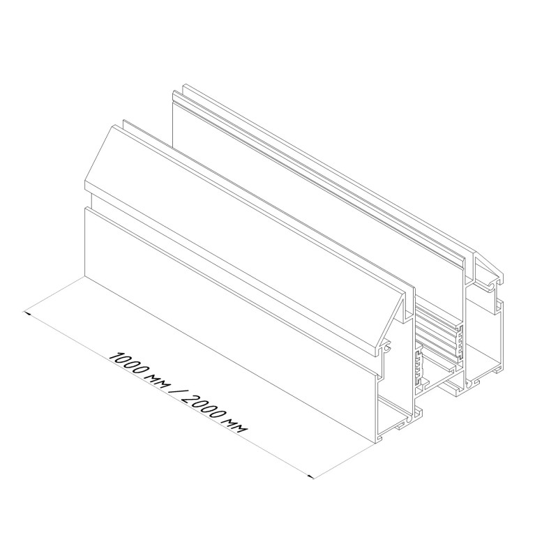 Магнитный трековый шинопровод OLEDIM OL22 48V для натяжного потолка (демпфер) черный 2м 7771007