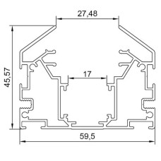 Магнитный трековый шинопровод OLEDIM OL37 48V для натяжного потолка (гарпун) белый 3м 7771555