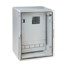 Бокс монтаж пласт  СКІМ під 3ф.ліч 17мод. 400х600х200 проз.двері IP65