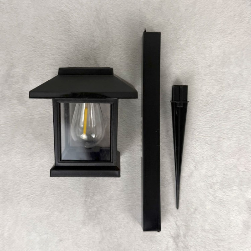 Почвенный светодиодный светильник Feron PL145 2800К на солнечной батарее черный