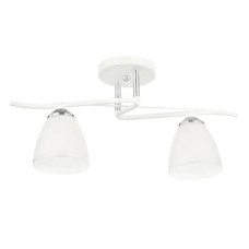 Люстра стельова Interees з двома круглими плафонами під лампу Е27 біла/хром IP20 V 6293-2 WH+CR 60W