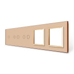 Рамка 5-постова для одного 1-сенсорного, двох 2-сенсорних вимикачів і двох розеток (1-2-2-0-0) LIVOL