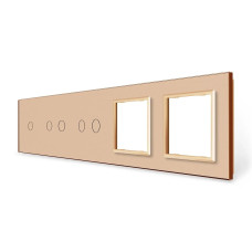 Рамка 5-постова для одного 1-сенсорного, двох 2-сенсорних вимикачів і двох розеток (1-2-2-0-0) LIVOL