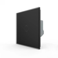 Сенсорний прохідний / перехресний вимикач LIVOLO, 5А 230В, чорний матове скло