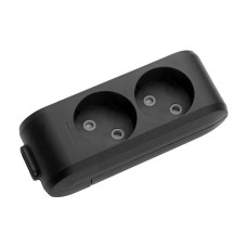 Колодка X-tendia 2 гн., з захистними шторками, чорна Panasonic WLTB02202BL-UA