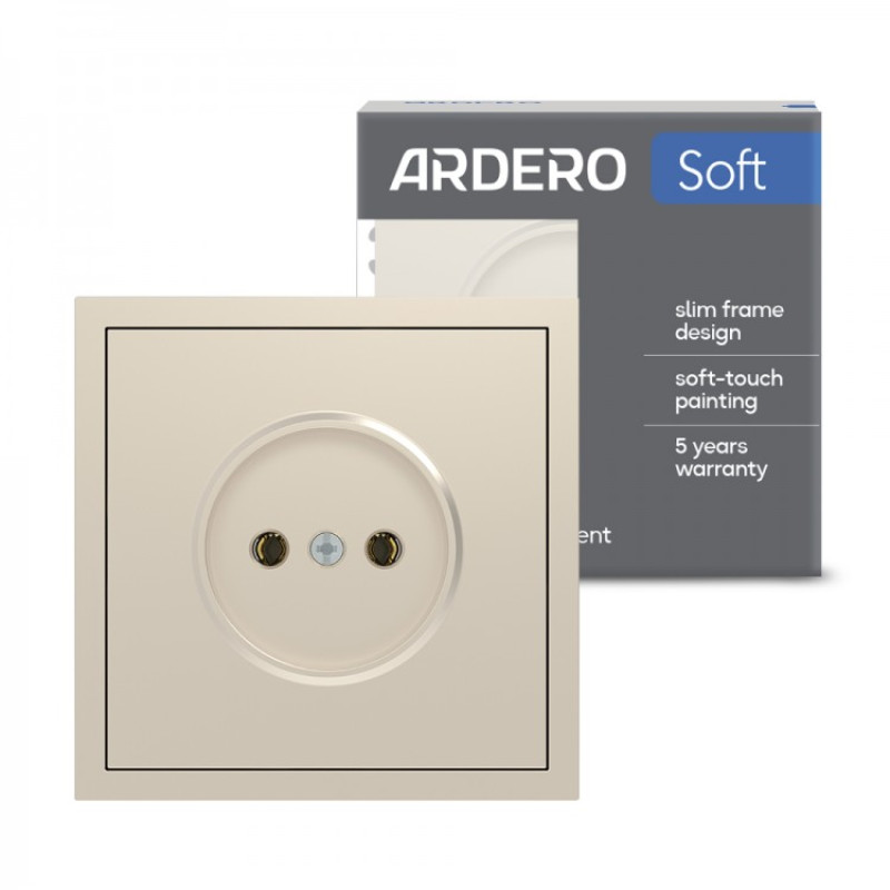 Розетка без заземлення, механізм шампань 16А Soft ER111-C ARDERO (без рамки) 80820
