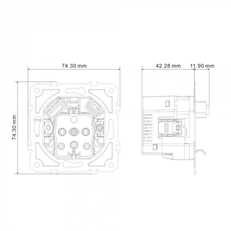 Розетка без заземления, механизм серебро 16А Soft ER111-S ARDERO (без рамки) 80794