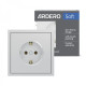Розетка с заземлением, механизм серебро 16А Soft ER121-S ARDERO (без рамки) 80795