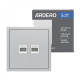 Розетка компьютерная двойная, механизм серебро Soft ER152PC-S ARDERO (без рамки) 80801