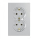 Розетка двойная с заземлением серебро 16А Soft ER122-S ARDERO 80798