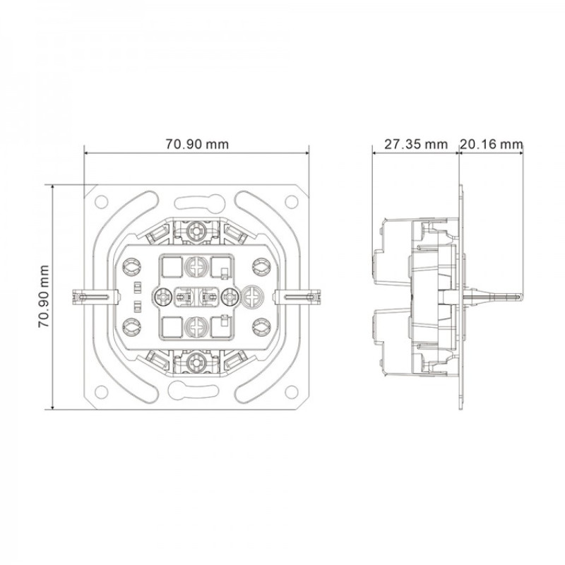 Розетка двойная с заземлением серебро 16А Soft ER122-S ARDERO 80798