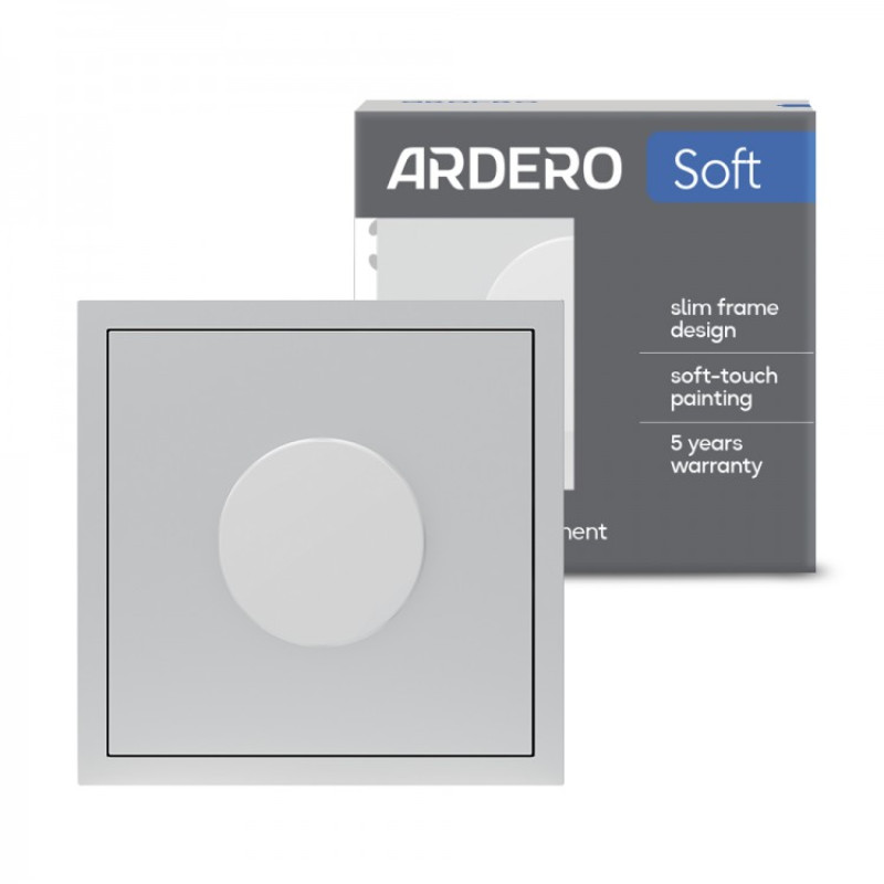 Світлорегулятор поворотний для LED 5-100W, механізм срібло Soft EV111D-S ARDERO (без рамки)  80805