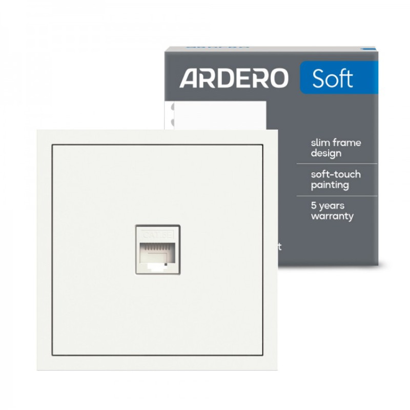 Розетка комп’ютерна, механізм білий Soft ER151PC-W ARDERO (без рамки) 80722