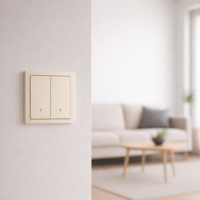Выключатель 2-кл. с подсветкой, механизм шампанья 10А Soft EV112L-C ARDERO (без рамки) 80819