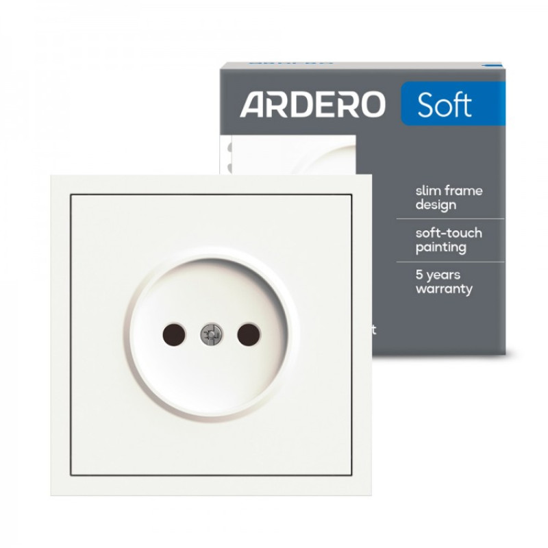Розетка без заземлення, механізм білий 16А Soft ER111-W ARDERO (без рамки) 80716
