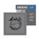 Розетка із заземленням 16А із USB-A 18W та Type-C 20W, механізм сірий Soft ER123USB-G ARDERO (без рамки) 80776