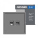 Розетка компьютерная двойная, серый механизм Soft ER152PC-G ARDERO (без рамки) 80775
