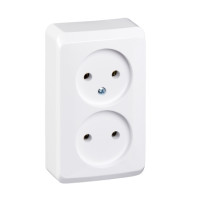 Розетка без ж/к двойная наружная установка белая серия Prima, Schneider Electric (WDE001040)