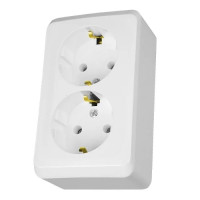 Розетка с ж/к двойная наружная установка белая серия Prima, Schneider Electric (WDE001048)
