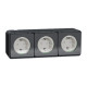 Блок из трех розеток Schneider Electric PC Mureva Styl с зазем. и шторками IP55 Черный MUR36038