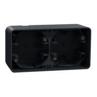 Бокс для наружного монтажа, 2-постовой гориз. Mureva Styl IP55 Черный Schneider Electric MUR37914