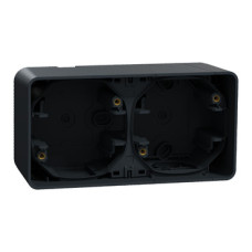 Бокс для зовнішнього монтажу, 2-постовой гориз. Mureva Styl IP55 Чорний Schneider Electric MUR37914
