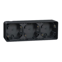 Бокс для наружного монтажа, 3-постовый гориз. Mureva Styl, IP55 Черный Schneider Electric MUR37713