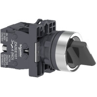 Перемикач з короткою ручкою, 3 положення, фіксація, 2NO, серія XA2, Schneider Electric (XA2ED33)