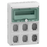 Щиток Kaedra IP65 для розетки 12+1 модуль + 6 отворів 90x100, навісний, Schneider Electric (13181)