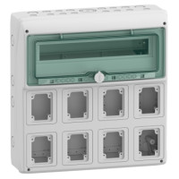 Щиток Kaedra IP65 для розетки 18+1 модуль + 8 отверстий 90x100, навесной, Schneider Electric (13182)