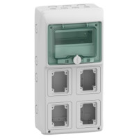 Щиток Kaedra IP65 для розетки 8 модулів + 4 отвори 90x100, навісний, Schneider Electric (13179)