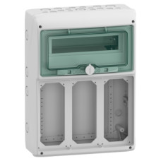 Щиток Kaedra IP65 для розетки Unika 12+1 модуль + 3 отвори 103x225 Schneider Electric 13187