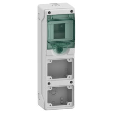 Щиток міні Kaedra IP65 для розетки 4 модуля + 2 отвори 65x85, навісний, Schneider Electric (13176)
