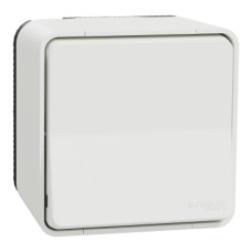 Вимикач кнопковий 1-клавішний Mureva Styl, IP55,Білий, Schneider Electric MUR39026