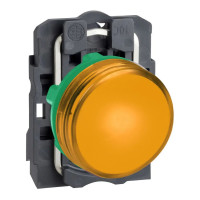 Светодиодный индикатор, оранжевый, 24 В AC/DC, встроенный LED XB5, Schneider Electric XB5EVB5