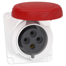 Силова розетка Schneider Electric Mureva 3P+E 32А 415 В вбудована IP67 з нахилом Червоний PKF32F734